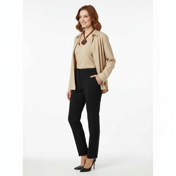 Nwt $325 ANNE KLEIN Beige 2 PC Set Cami/Jacket Sz 14 Wear To Work - Picture 2 of 9